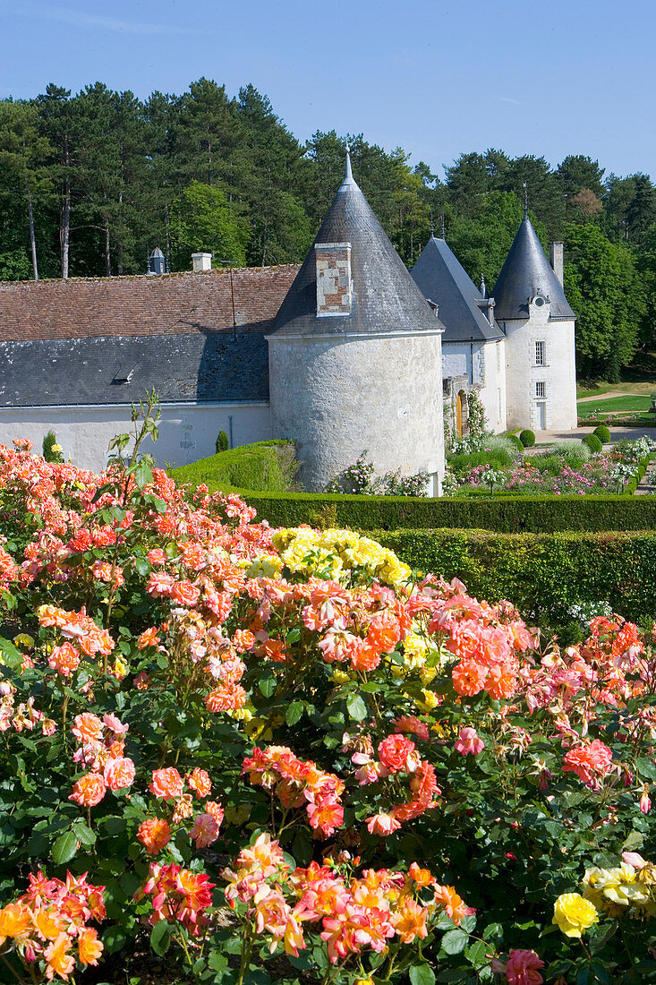 La Chatonnière castle and gardens near Azay-le-Rideau. Indre-et-Loire, France