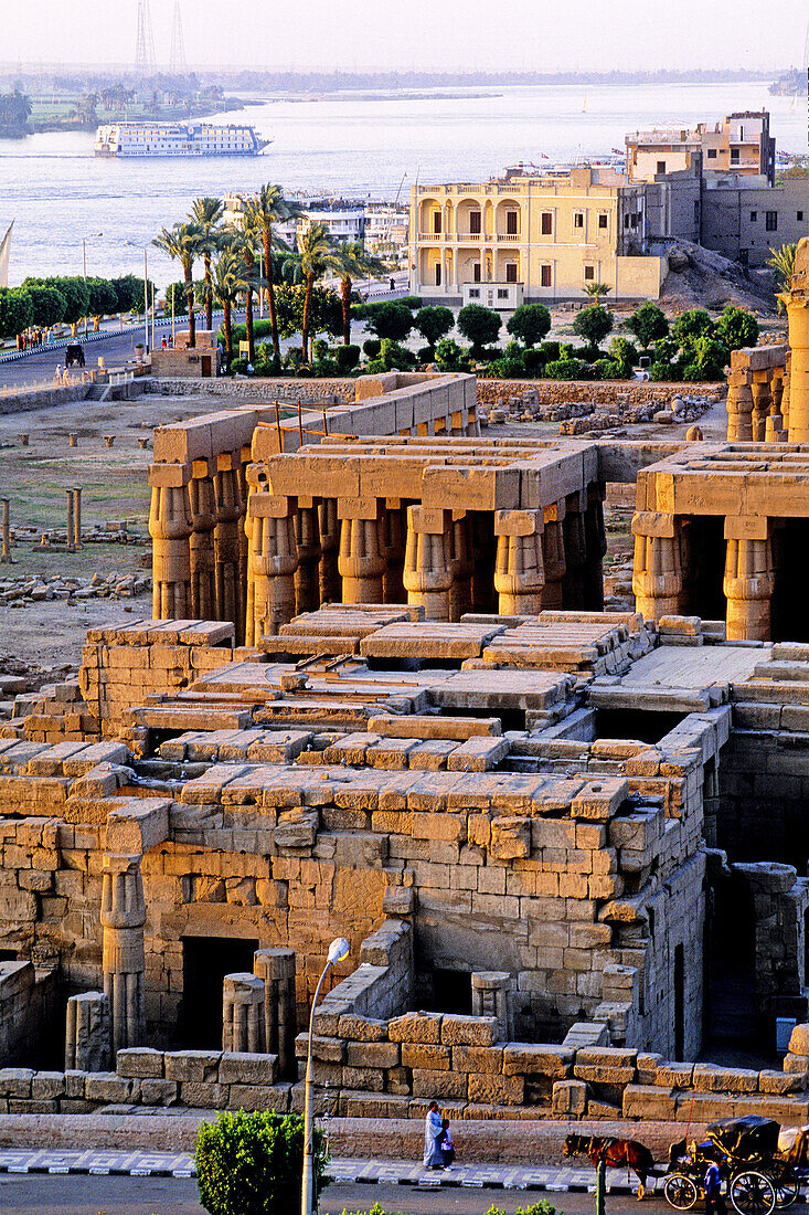 Temple and Nile River. Luxor. Egypt