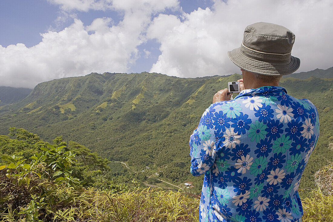 Stopover in Nuku Hiva island, Taipi Vai. Marquesas archipelago. French Polynesia