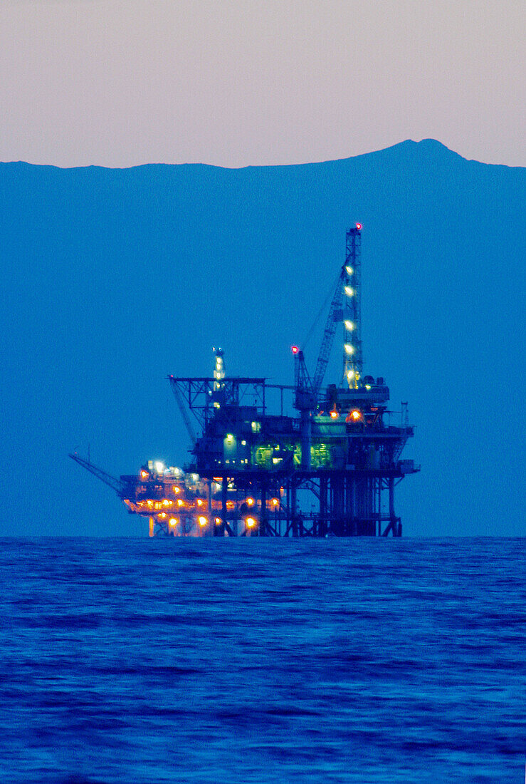 Oil production platform. California. USA