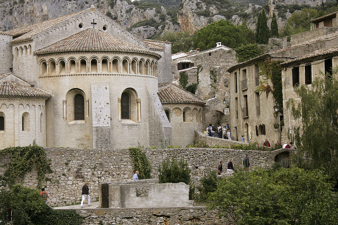 Gellone monastery, Saint-Guilhem-le-Désert. Hérault, Languedoc-Roussillon. France