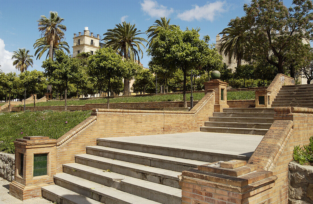 Gärten des Alcázar. Jerez de la Frontera. Provinz Cádiz. Spanien