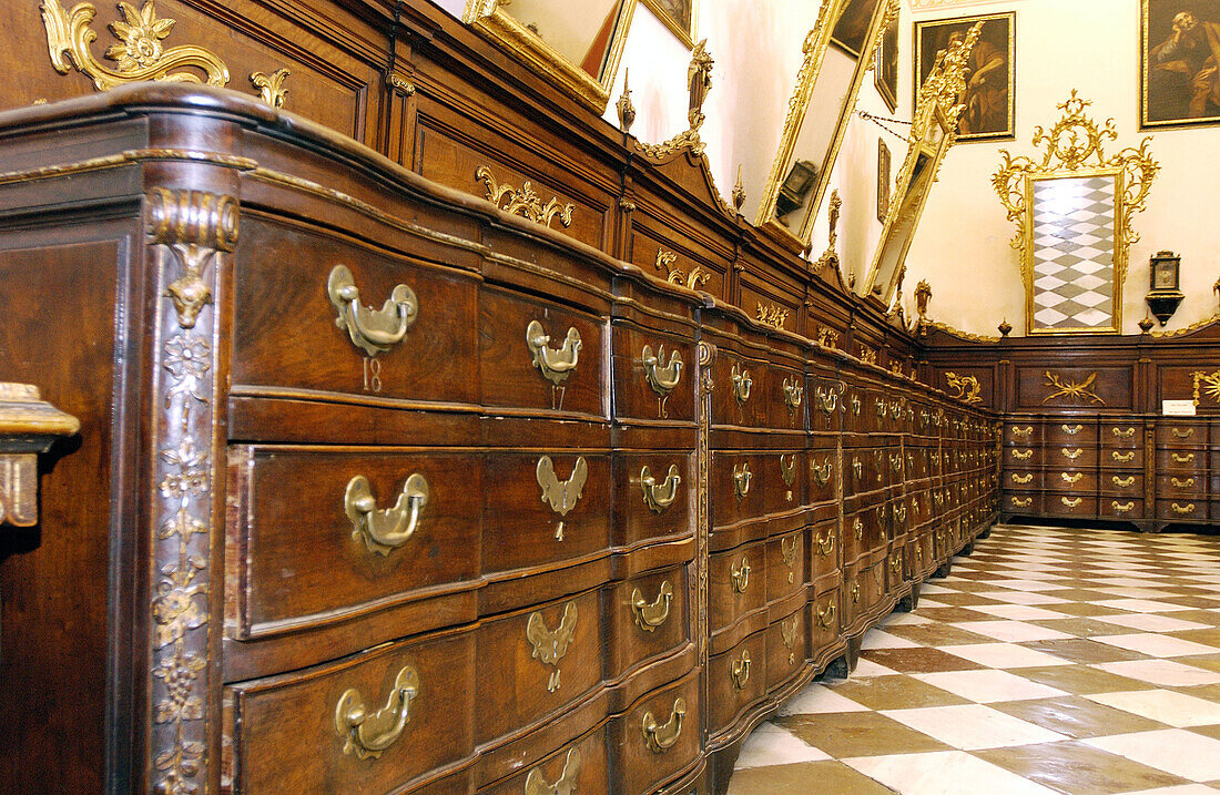 Vestry in the Cathedral of Granada (classic renaissance, 16th and 17th centuries). Andalusia. Spain