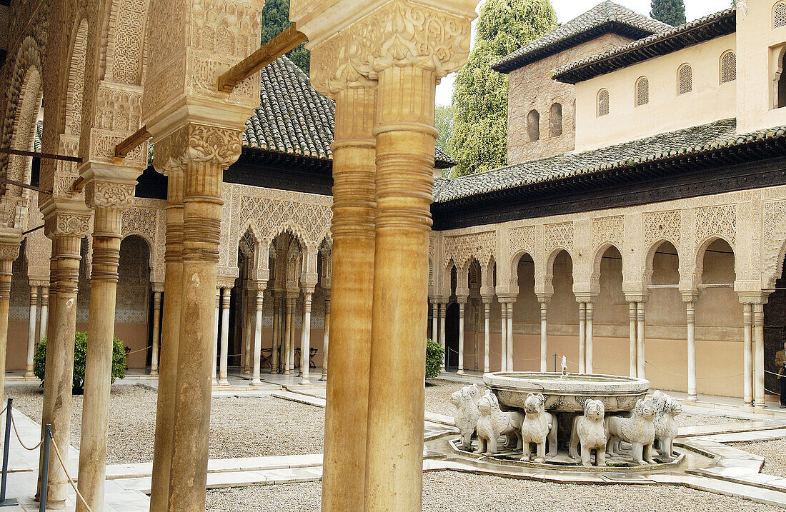 Courtyard of the Lions, Alhambra. Granada. Spain