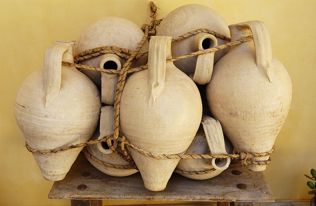 Jars at antique palace. Úbeda. Jaén province. Spain