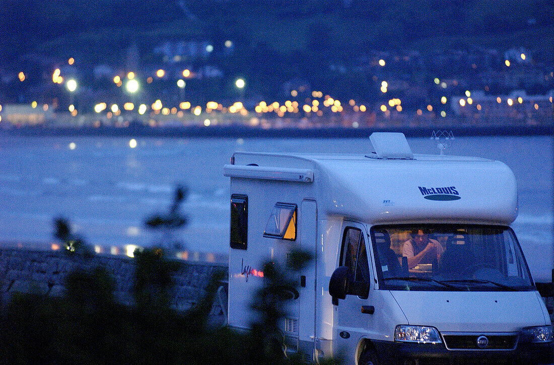 Mobile home at beach. Hendaye. France