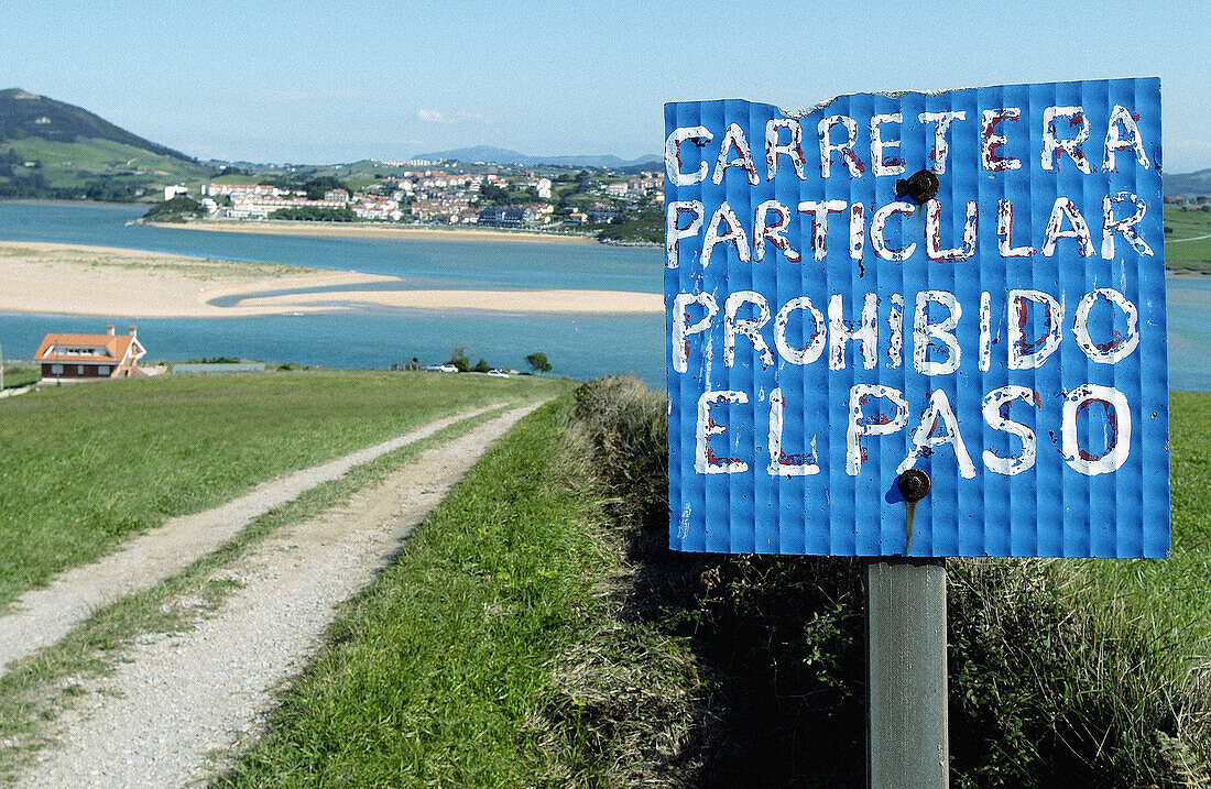 River Pas mouth. Ria de Mogro. View from Raballera in the Punta del Aguila. Miengo. Cantabria. Spain