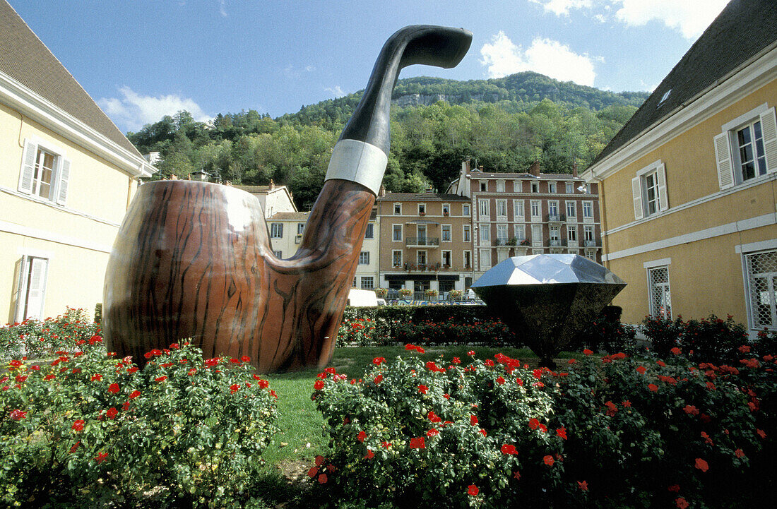 Huge pipe. Saint-Claude, world capital of the pipe. Doubs. Franche-Comte. France