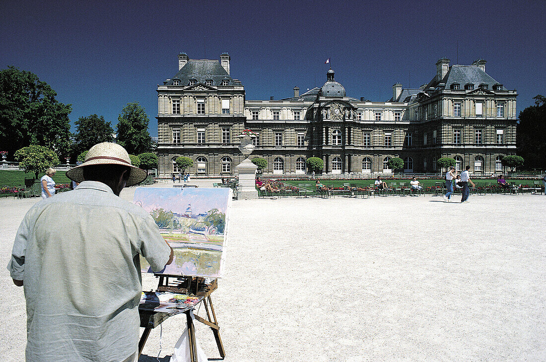 Painter at Jardin du Luxembourg. Paris. France