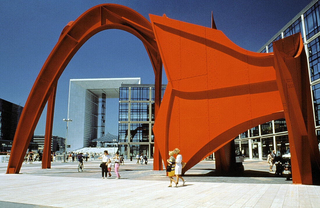 Huge sculpture by Alexander Calder, La Defense district. Paris. France