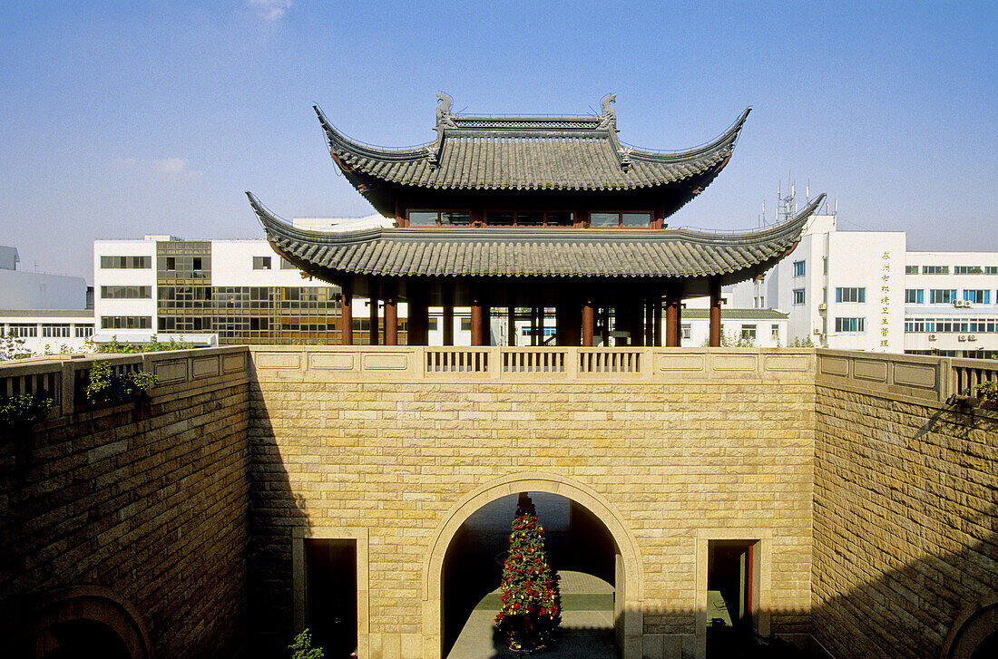 Sheraton Hotel entrance in chinese traditional style. Suzhou. Kiangsu province, China