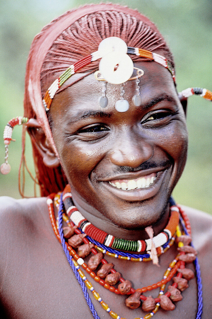 Young moran. Laikipia Masai from traditional village near Il Ngwezi. Kenya