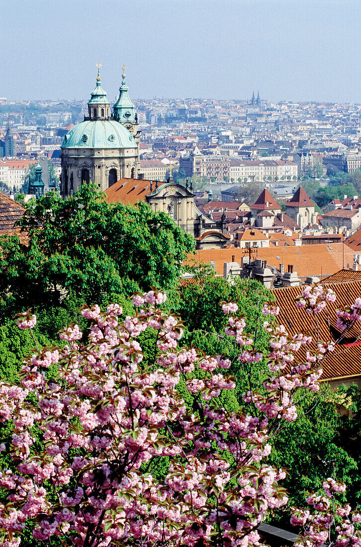 Overview on the city from top of funicular. Prague. Czech Republic