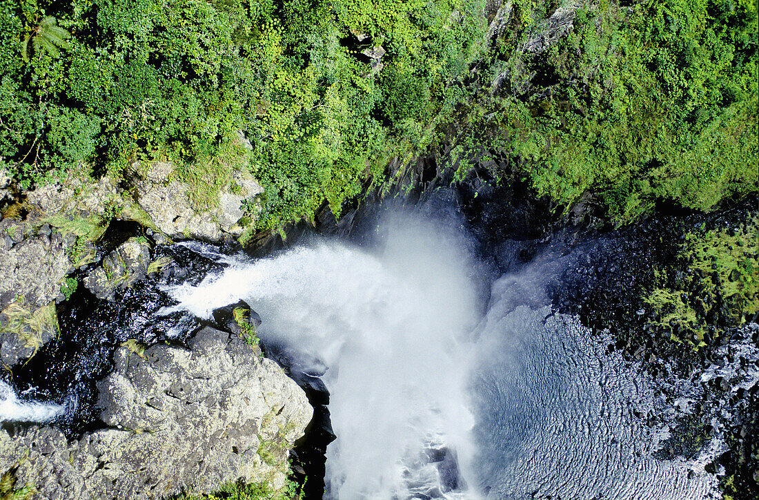 Trou de Fer cascading waterfall. Réunion Island (France)