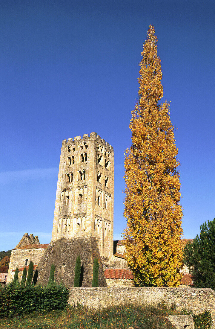 Benedictine abbey of Saint-Michel de Cuxa. Prades. Pyrenees-Orientales, Languedoc Roussillon. France