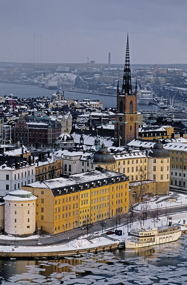 Riddarholmen and Gamla Stan (Old City). View from Kungsholmen city hall. Stockholm. Sweden