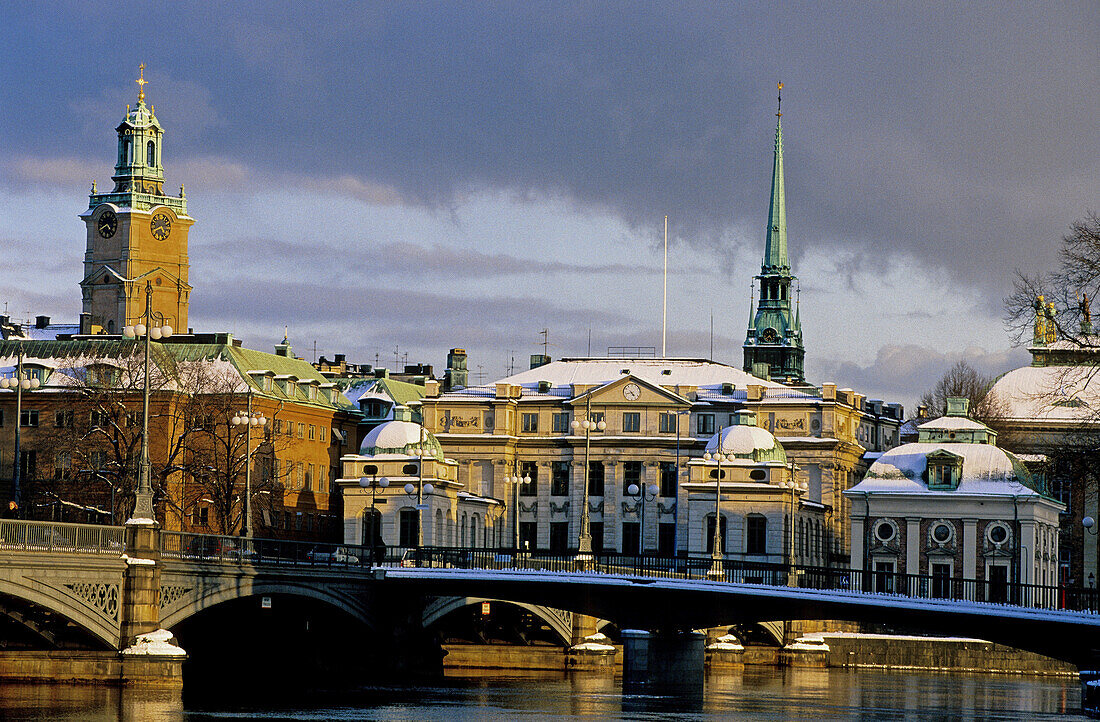 The railways. Centralbron bridge between Gamlamstan and Sodermalm. Stockholm. Sweden