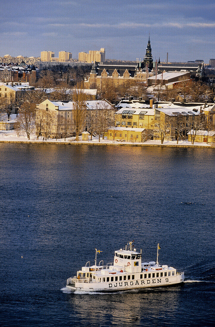 Ferry boat in winter. Stockholm. Sweden