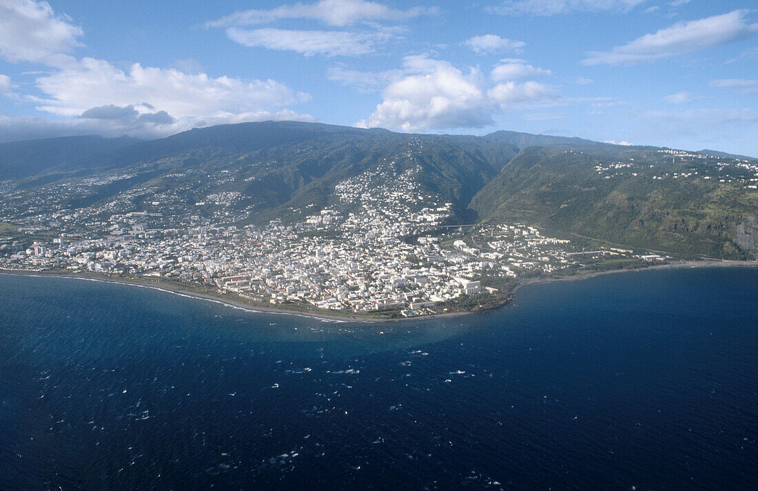 Aerial view of Saint Denis. Réunion, France