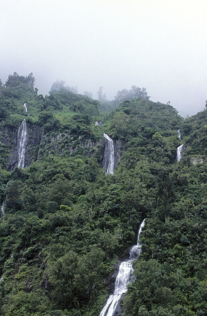 Waterfall in the Cirque de Salazie. Réunion, France