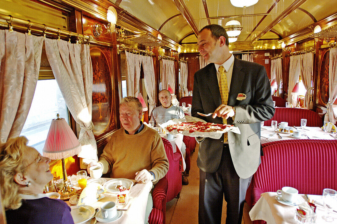 Al Andalus expreso luxury train leaving each week from Sevilla for a 6 days and 5 nights tour. Andalucia. Spain