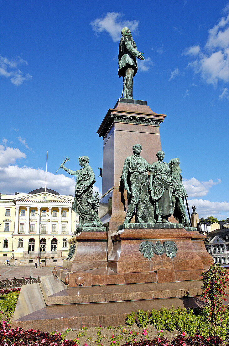 Statue of Alexander II on the Senate square. Helsinki. Finland