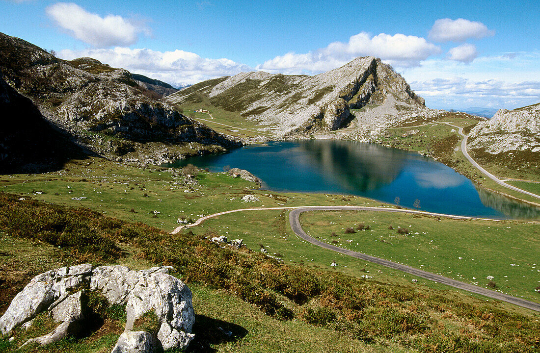 Lake Enol. Covadonga. Picos de Europa National Park. Asturias. Spain