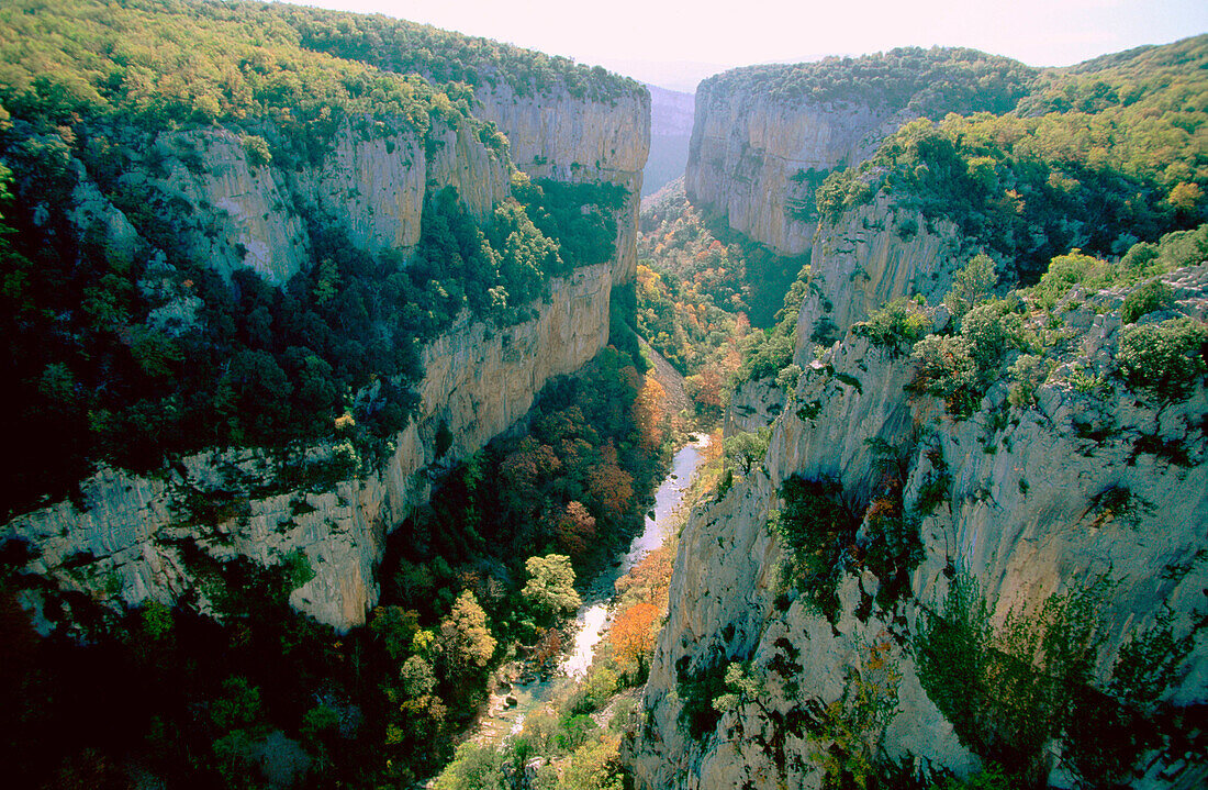 Foz de Arbayun . Fluss Salazar. Navarra. Spanien