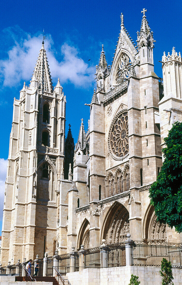 Puerta del Obispo. Gotische Kathedrale Santa María de Regla. León. Spanien