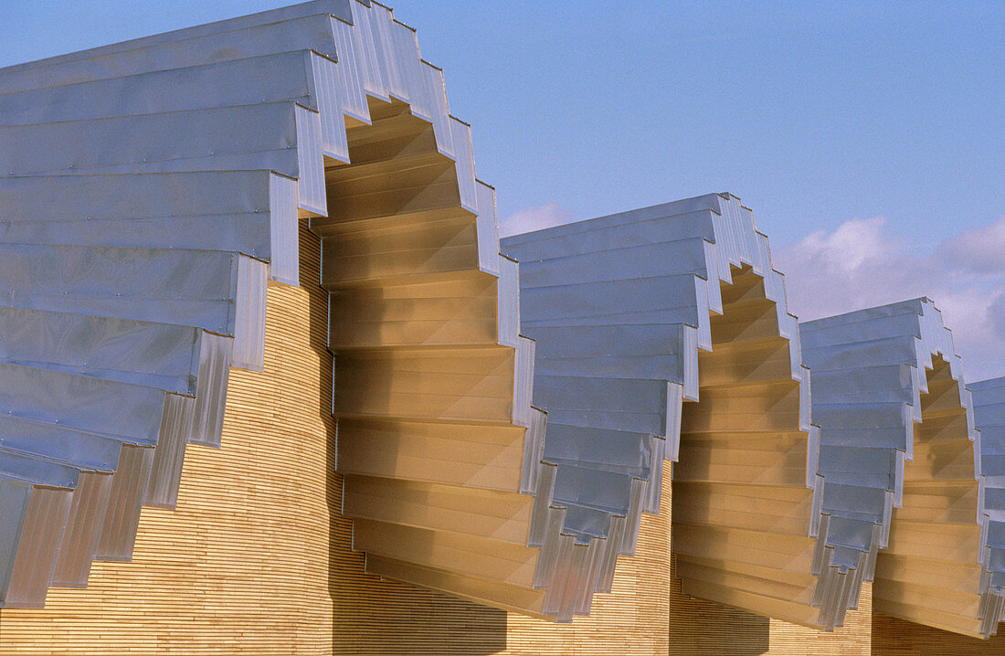 Detail of Ysios winery building design by Santiago Calatrava. Rioja alavesa, Euskadi. Spain