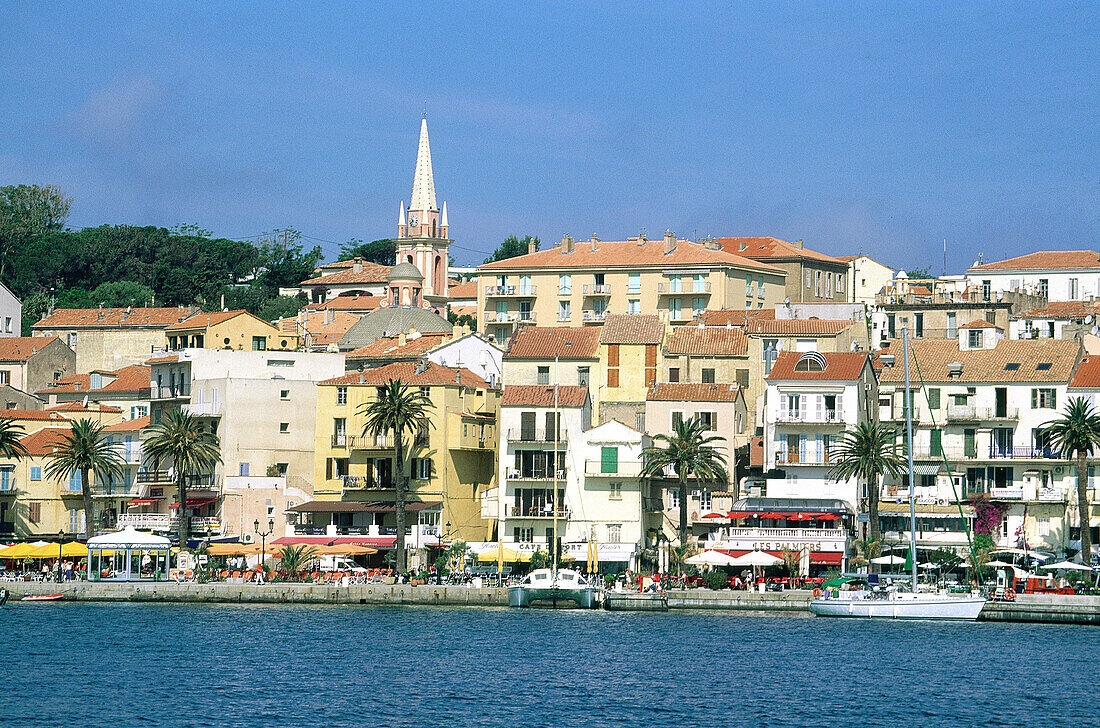 Calvi seen from the sea. Corsica Island. France