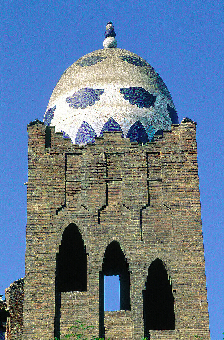 Ceramic dome of La Monumental bullring. Barcelona. Spain