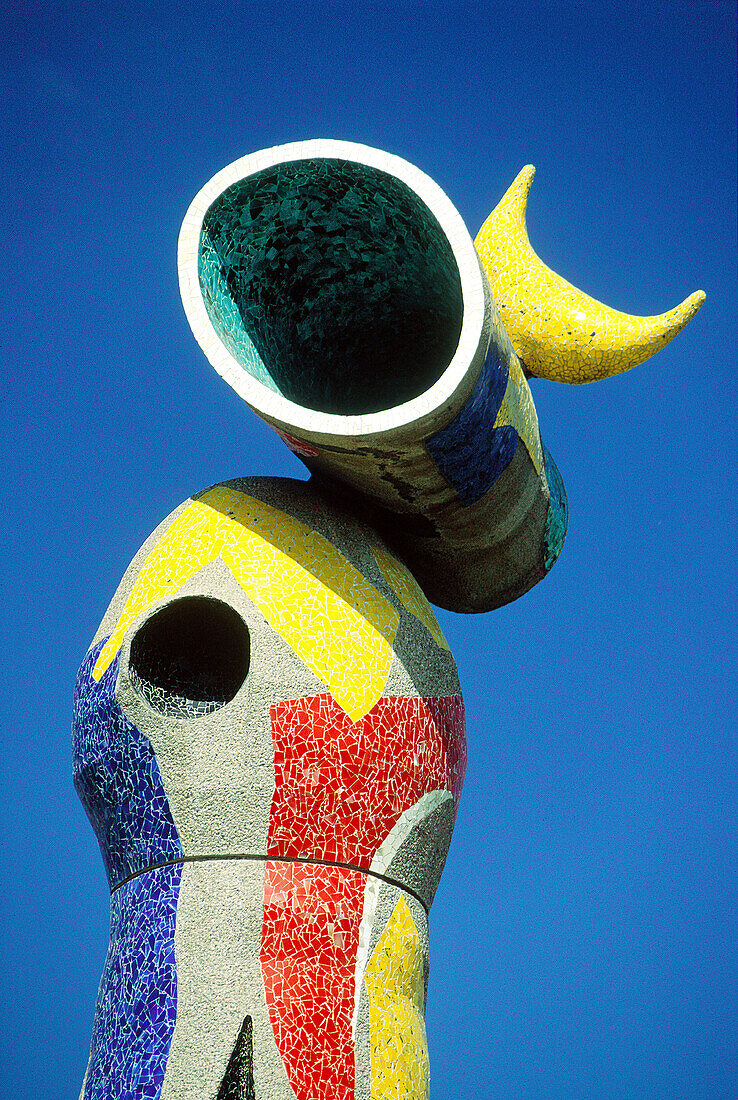 Detail of Dona i Ocell ( Woman and Bird ), sculpture by Joan Miró. Parc Joan Miró. Barcelona. Spain