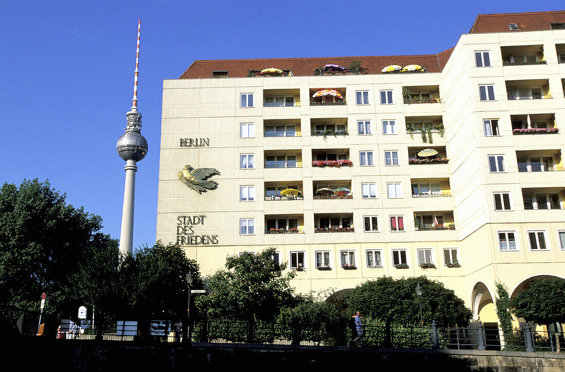 Television tower and appartments building. Berlin. Germany