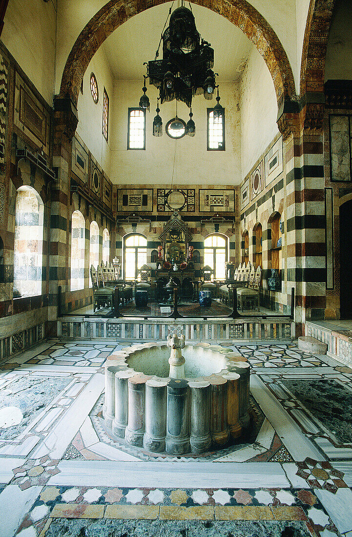 Reception room of Azem Palace, built in 18th century by Assad Pasha al-Azem, Ottoman governor of Damascus. Syria