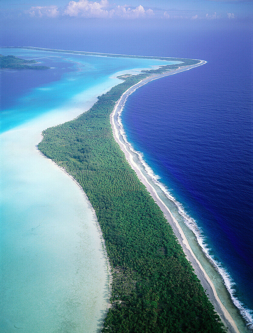 Aerial. Rangiroa atoll. Tuamotu Archipielago. French Polynesia