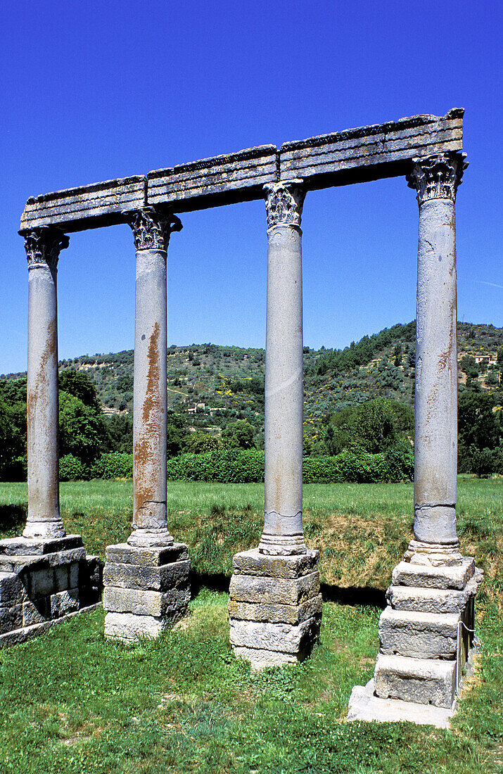 Roman settlement ruins. Riez (near Valensole). Alpes de Haute Provence. Provence. France