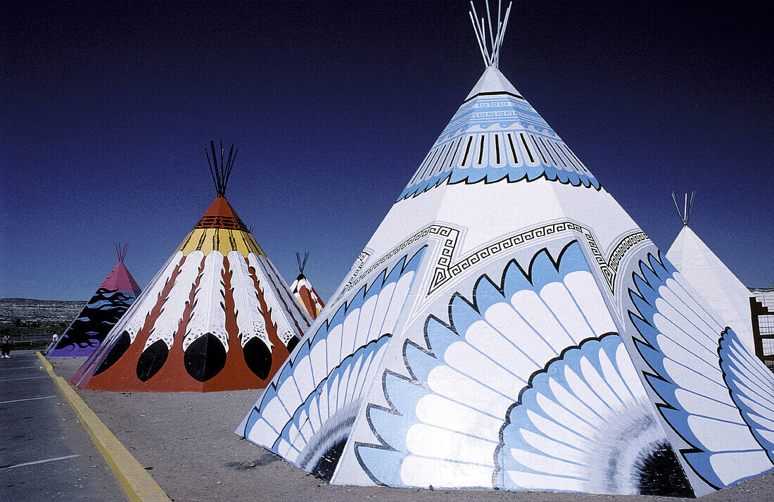 Indian tepees. Gallup. New Mexico. USA