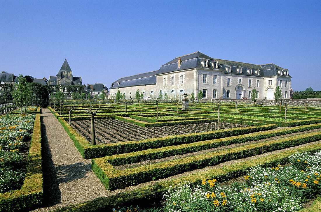 Gardens of Château de Villandry. Touraine. Loire Valley. France