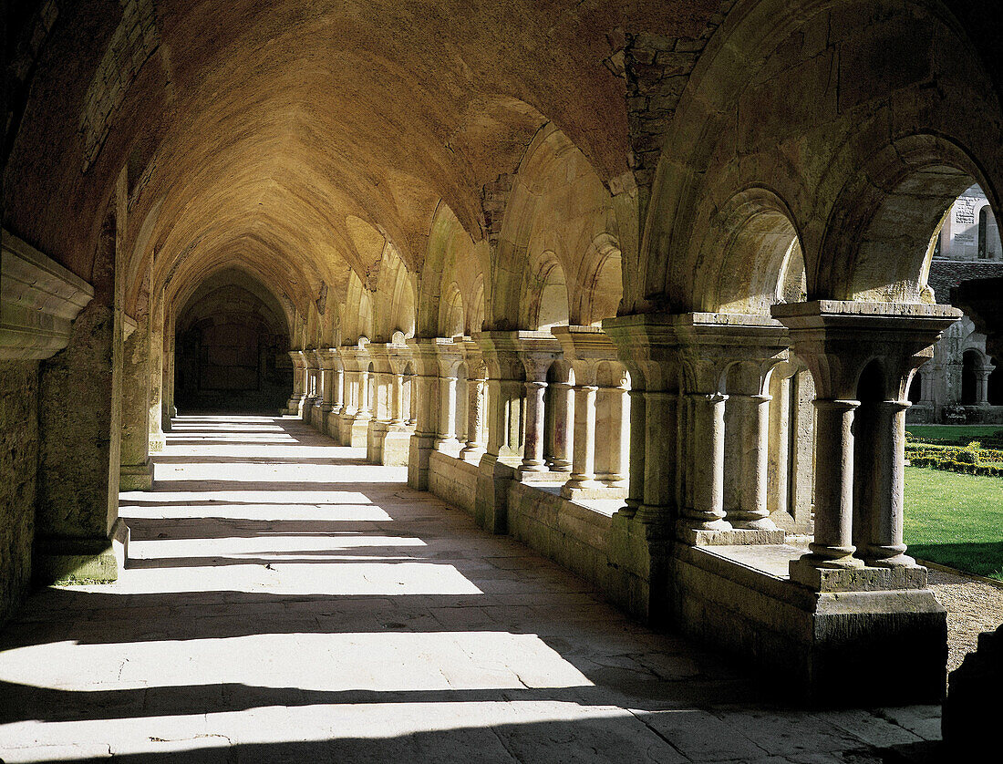 Fontenay Abbey, the cistercian cloister. Burgundy. France