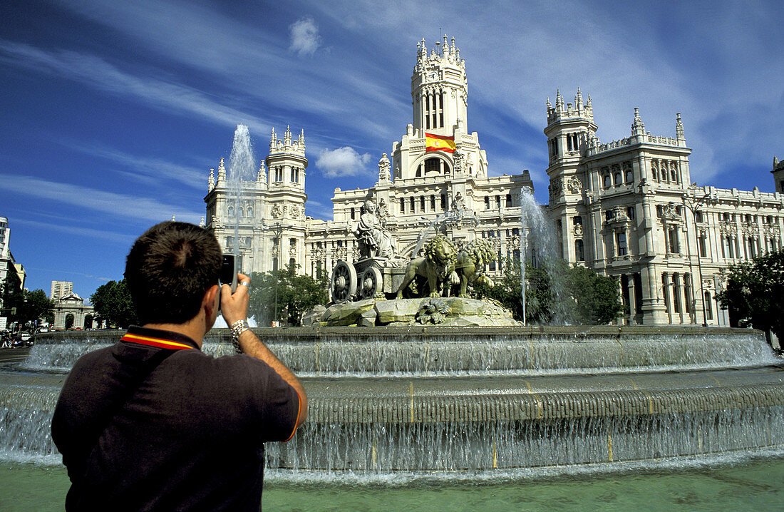 La Cibeles fountain and Palacio de Comunicaciones. Madrid. Spain