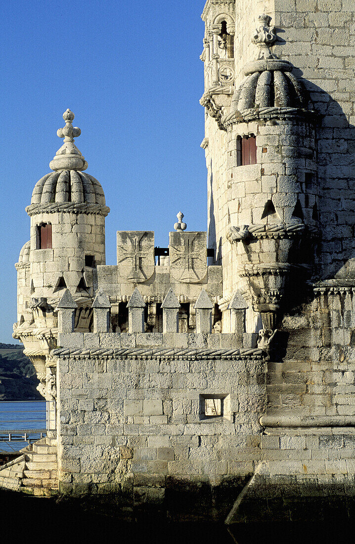 Belem Tower, built on Tagus river from 1515 to 1525. Lisbon. Portugal