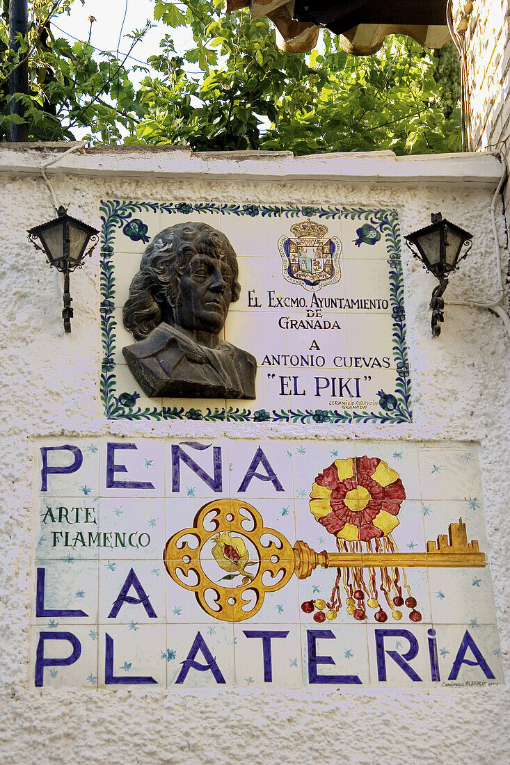 Peña Flamenca La Plateria in the Albayzin. Granada. Andalucia. Spain.