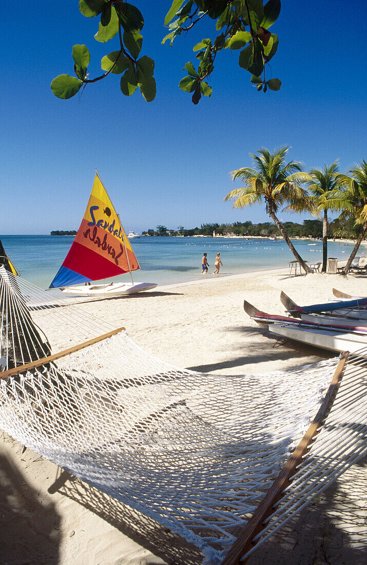 Beach at Sandals Negril . Negril. Jamaica.