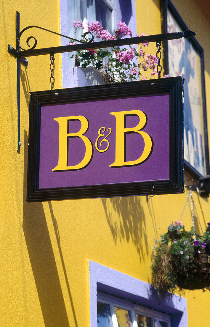 Bed and Breakfast sign. Kinsale. County Cork. Ireland