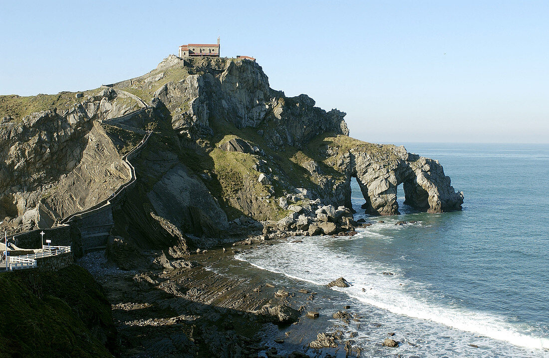 Kapelle San Juan de Gaztelugatxe. Biskaya. Spanien