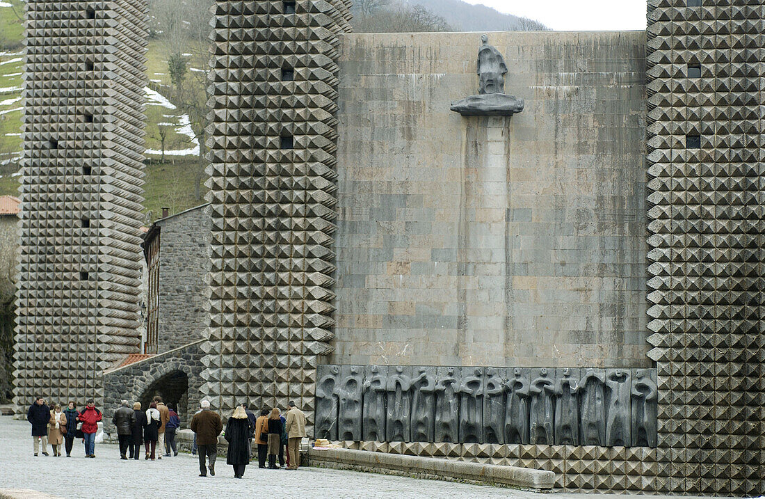 Santa María de Arantzazu temple, sculptures by Jorge Oteiza. Guipúzcoa. Spain