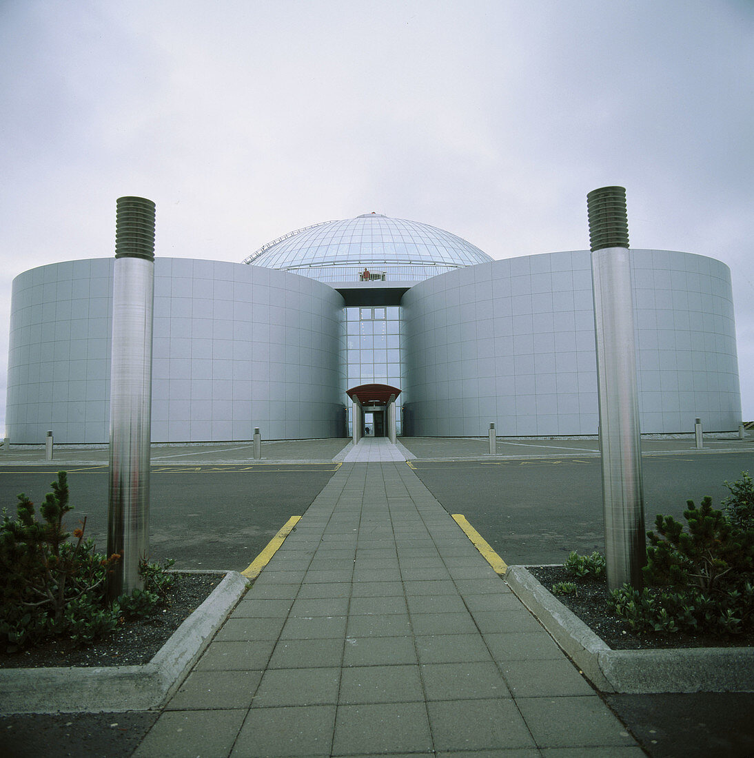 Perlan (The Pearl), hot water storage tanks, rotating restaurant on top. Reykjavik, Iceland