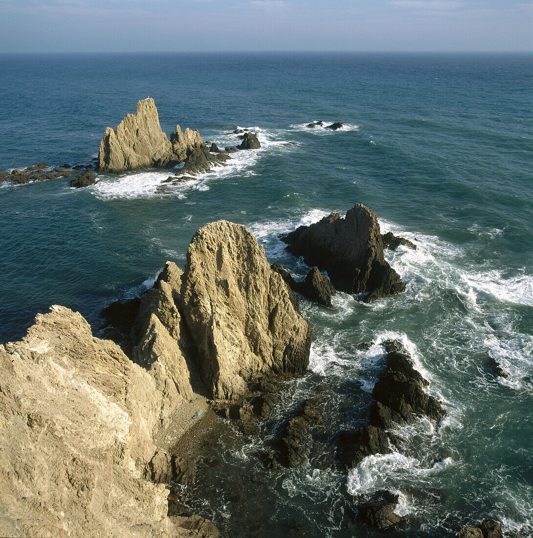 Riff der Meerjungfrauen, Naturpark Cabo de Gata-Níjar. Provinz Almería, Andalusien. Spanien