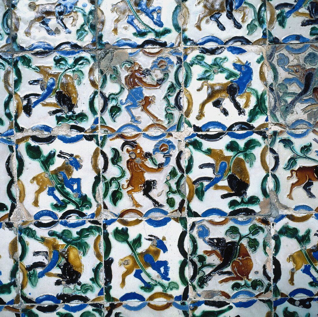Tiles, Reales Alcázares of Sevilla. Andalusia, Spain